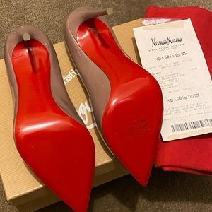 New Christian Louboutin taupe colored heels